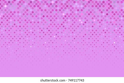 Light Pink vector red banner with set of circles, dots. Donuts Background. Creative Design Template. Technological halftone illustration.
