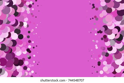 Light Pink vector red pattern of geometric circles, shapes. Colorful mosaic banner. Geometric background with colored disks.