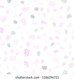 Light Pink vector seamless abstract backdrop with leaves, branches. Creative illustration in blurred style with leaves, branches. Pattern for design of window blinds, curtains.