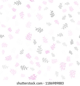 Light Pink vector seamless abstract design with leaves, branches. Brand new colored illustration with leaves and branches. Pattern for design of fabric, wallpapers.