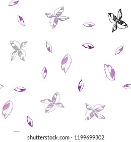 Light Pink vector seamless abstract backdrop with leaves. leaves on elegant natural pattern with gradient. Trendy design for wallpaper, fabric makers.