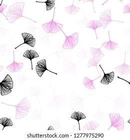 Light Pink vector seamless abstract background with leaves. Creative illustration in blurred style with leaves. Template for business cards, websites.