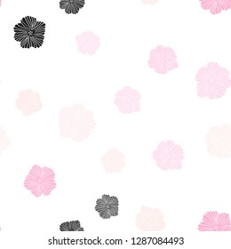 Light Pink vector seamless abstract pattern with flowers. Flowers with gradient on white background. Design for textile, fabric, wallpapers.