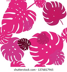 Light Pink vector seamless abstract background with leaves. Colorful abstract illustration with leaves in doodle style. Template for business cards, websites.