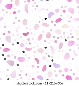 Light Pink vector seamless backdrop with dots, spots. Abstract illustration with colored bubbles in nature style. Template for business cards, websites.