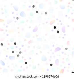 Light Pink vector seamless backdrop with dots, spots. Glitter abstract illustration with blurred drops of rain. Pattern for design of window blinds, curtains.