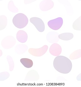 Light Pink vector seamless backdrop with dots, spots. Modern abstract illustration with colorful water drops. Pattern for design of window blinds, curtains.