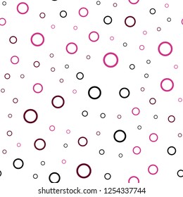 Light Pink vector seamless backdrop with dots. Illustration with set of shining colorful abstract circles. Pattern can be used for beautiful websites.