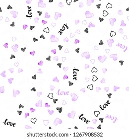 Light Pink vector seamless backdrop with phrase LOVE YOU, hearts. Colorful gradient phrase LOVE YOU, hearts in abstract style. Template for business cards, websites.