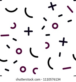 Light Pink vector seamless background with lines, ovals. Illustration with repetition of lines on white background. Pattern for trendy fabric, wallpapers.