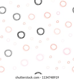 Light Pink vector seamless background with bubbles. Glitter abstract illustration with blurred drops of rain. Beautiful design for your business advert.