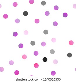 Light Pink vector seamless background with dots. Beautiful colored illustration with blurred circles in nature style. The pattern can be used for beautiful websites.