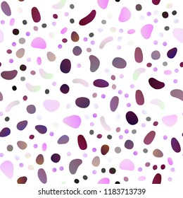 Light Pink vector seamless background with bubbles. Modern abstract illustration with colorful water drops. Pattern for design of fabric, wallpapers.
