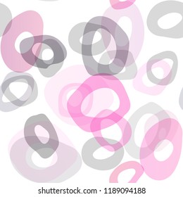Light Pink vector seamless background with bubbles. Blurred bubbles on abstract backdrop with colorful gradient. Pattern for design of fabric, wallpapers.