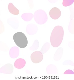 Light Pink vector seamless background with bubbles. Blurred bubbles on abstract backdrop with colorful gradient. Pattern for trendy fabric, wallpapers.