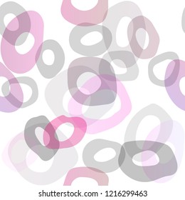 Light Pink vector seamless background with bubbles. Glitter abstract illustration with blurred drops of rain. Pattern for trendy fabric, wallpapers.