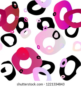 Light Pink vector seamless background with bubbles. Modern abstract illustration with colorful water drops. Pattern for design of fabric, wallpapers.