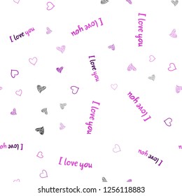 Light Pink vector seamless background with hearts. Illustration with hearts in love concept for valentine's day. Pattern for carnival, festival romantic leaflets.