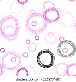 Light Pink vector seamless background with bubbles. Modern abstract illustration with colorful water drops. Design for wallpaper, fabric makers.