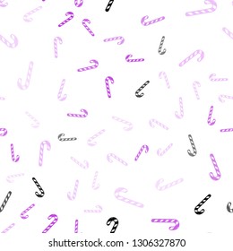 Light Pink vector seamless background with tasty xmas sweets.