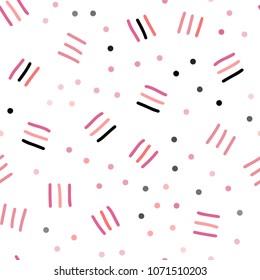 Light Pink vector seamless cover with abstract shapes. Seamless Illustration with set of abstact gradient lines. Design for textile, fabric, wallpapers.