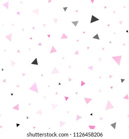 Light Pink vector seamless cover in polygonal style. Decorative design in abstract style with triangles. Pattern for commercials.