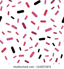 Light Pink vector seamless cover with stright stripes. Glitter abstract illustration with colored sticks. Pattern for ads, posters, banners.