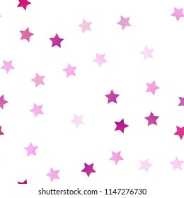 Light Pink vector seamless cover with small and big stars. Stars on blurred abstract background with gradient. The template can be used as a background.