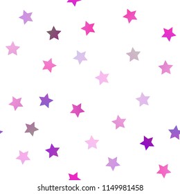 Light Pink vector seamless cover with small and big stars. Glitter abstract illustration with colored stars. The pattern can be used for websites.