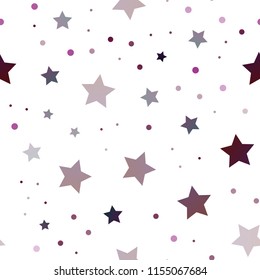 Light Pink vector seamless cover with small and big stars. Stars on blurred abstract background with gradient. The pattern can be used for wrapping gifts.