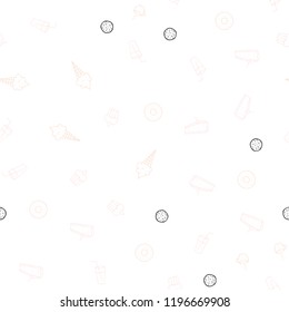 Light Pink vector seamless cover with cuisine gourmet. Blurred decorative design of snacks in doodle style. Pattern for ad, booklets, leaflets of restaurants.