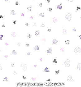 Light Pink vector seamless cover with Shining hearts. Illustration with hearts in love concept for valentine's day. Pattern for marriage gifts, congratulations.