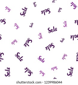 Light Pink vector seamless cover with symbols of sales. Shining colorful illustration with isolated selling prices. Design for business ads, commercials.