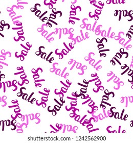 Light Pink vector seamless cover with symbols of 70, 90 % sales. Gradient illustration with discount signs on white backdrop. Backdrop for ads, leaflets of Black Friday.