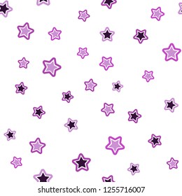 Light Pink vector seamless cover with small and big stars. Stars on blurred abstract background with gradient. Pattern for trendy fabric, wallpapers.