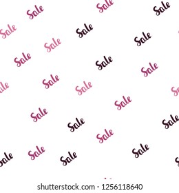 Light Pink vector seamless cover with symbols of sales. Abstract illustration with colorful gradient symbols of sales. Backdrop for super sales on Black Friday.