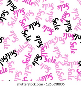 Light Pink vector seamless cover with symbols of 70, 90 % sales. Gradient illustration with discount signs on white backdrop. Backdrop for super sales on Black Friday.