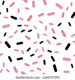 Light Pink vector seamless cover with stright stripes. Glitter abstract illustration with colored sticks. Template for your beautiful backgrounds.