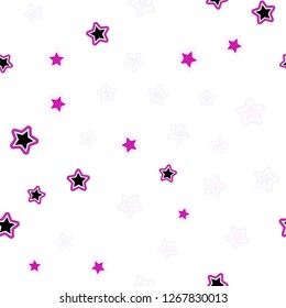 Light Pink vector seamless cover with small and big stars. Stars on blurred abstract background with gradient. Texture for window blinds, curtains.