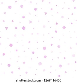 Light Pink vector seamless cover with polygonal style with circles. Abstract gradient illustration with circles, triangles, cubes. Design for textile, fabric, wallpapers.