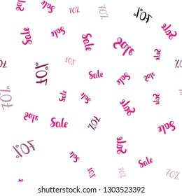 Light Pink vector seamless cover with symbols of 70 % sales. Abstract illustration with colorful gradient symbols of sales. Design for business ads, commercials.