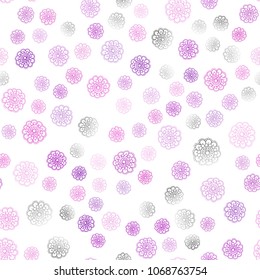 Light Pink vector seamless doodle blurred pattern. Brand-new colored illustration in blurry style with flowers. The textured pattern can be used for website.