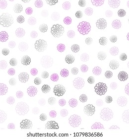 Light Pink vector seamless doodle bright template. flowers on elegant natural pattern with gradient. Pattern for colorful books and pages for kids.