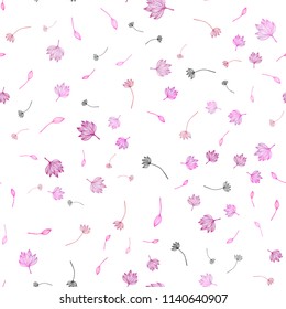 Light Pink vector seamless doodle cover. leaves on elegant natural pattern with gradient. Pattern for wallpapers and coloring books.
