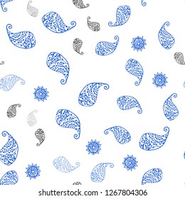 Light Pink vector seamless doodle background with leaves and flowers. Creative illustration in blurred style with leaves, flowers. Texture for window blinds, curtains.