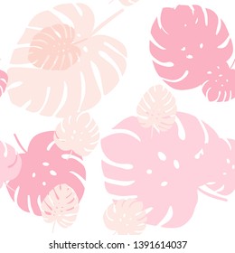 Light Pink vector seamless doodle pattern with leaves. Brand new colored illustration in blurry style with leaves. Template for business cards, websites.