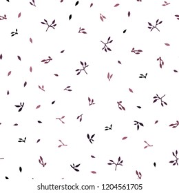 Light Pink vector seamless elegant template with leaves. Colorful abstract illustration with leaves in doodle style. Trendy design for wallpaper, fabric makers.