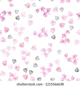 Light Pink vector seamless elegant template with leaves. leaves on elegant natural pattern with gradient. Pattern for trendy fabric, wallpapers.