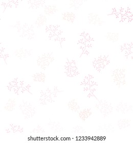 Light Pink vector seamless elegant wallpaper with branches. An elegant bright illustration with leaves and branches. Design for textile, fabric, wallpapers.