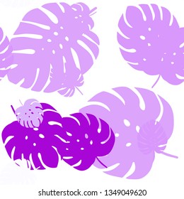 Light Pink vector seamless elegant template with leaves. Colorful abstract illustration with leaves in doodle style. Texture for window blinds, curtains.